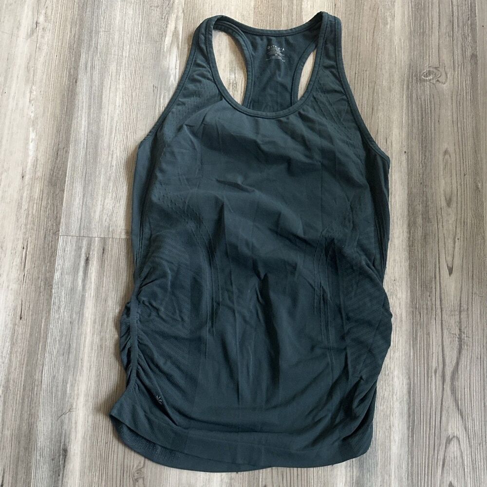 Athleta Blue Green Racer Back Rouched Size Tanks Size Medium